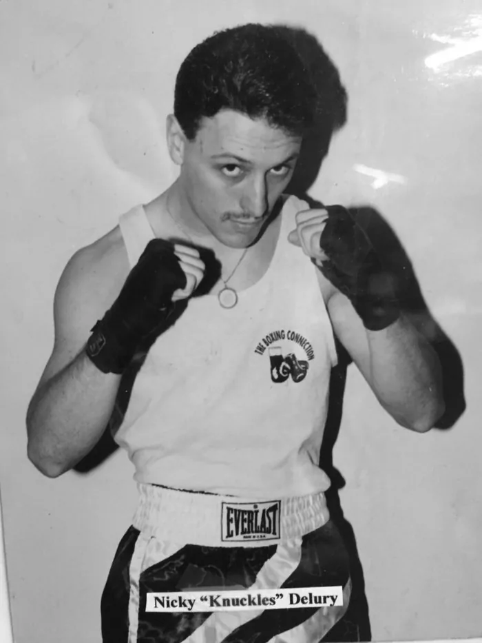 Nicky Knuckles Delury in a boxing stance
